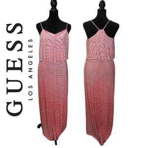 Guess Red and White Maxi Dress size 4